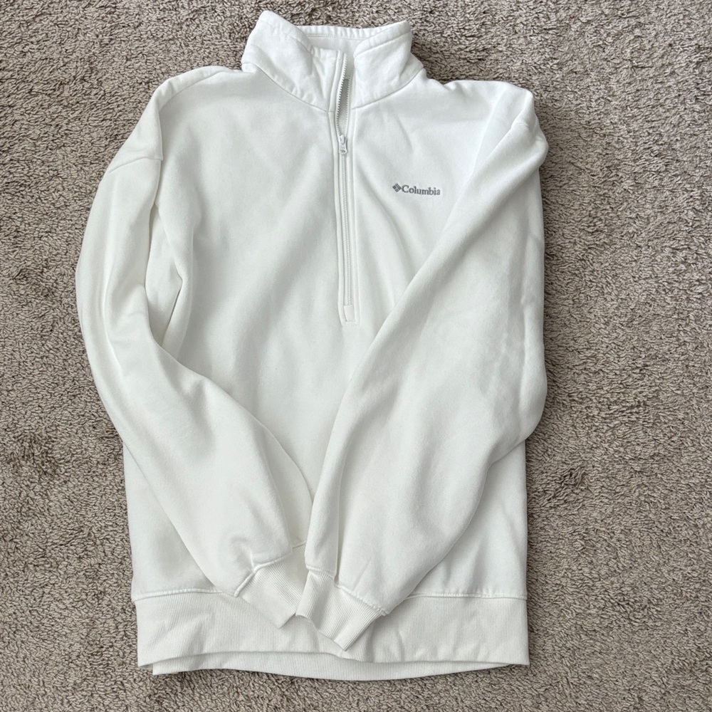 Columbia White Fleece Quarter-Zip
